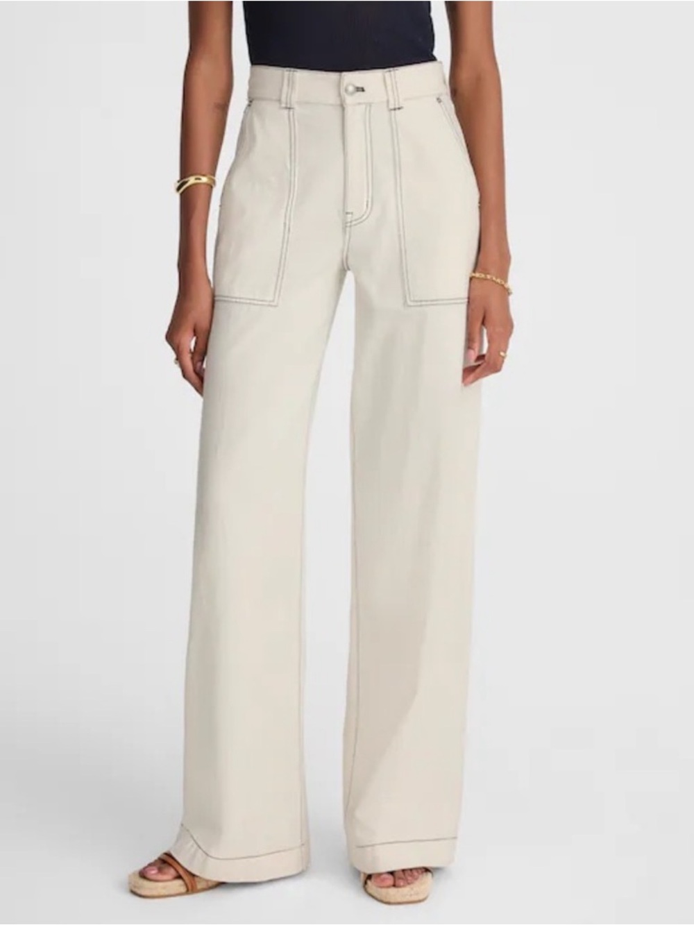 Madewell NWT Superwide Leg Utility Jeans Size 24 w/ Contrast Trim Vintage
Canvas